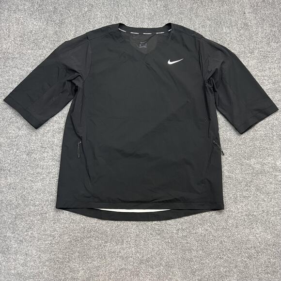 Nike Baseball Pullover Shirt Mens XL Black Athletic Swoosh Logo - Picture 1 of 7